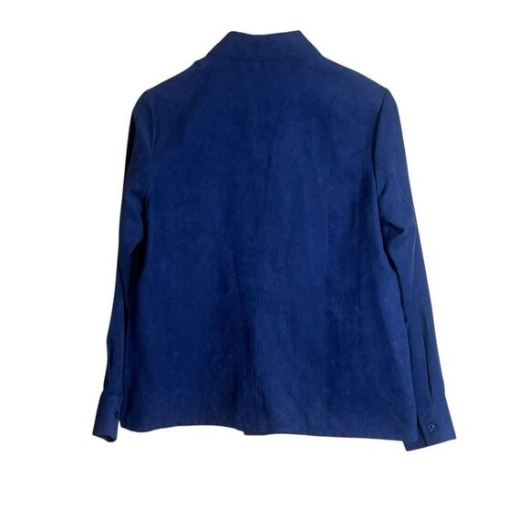 Tradition blue faux suede like button up shirt. Size 10 - Picture 8 of 8